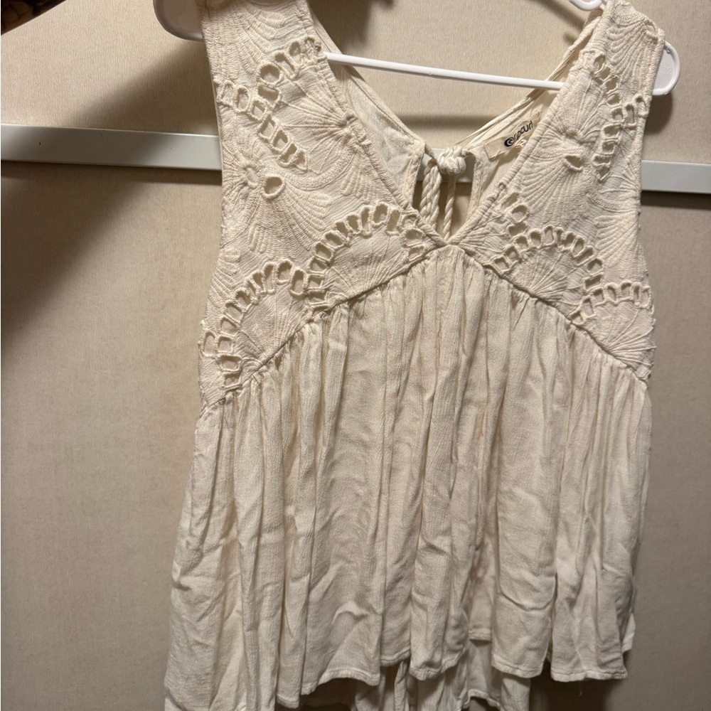 Rip Curl Cream Lace Detail Blouse